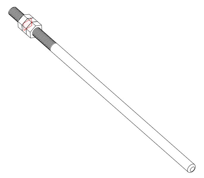 BOLT M12X350 HEADLESS GAL G4.6