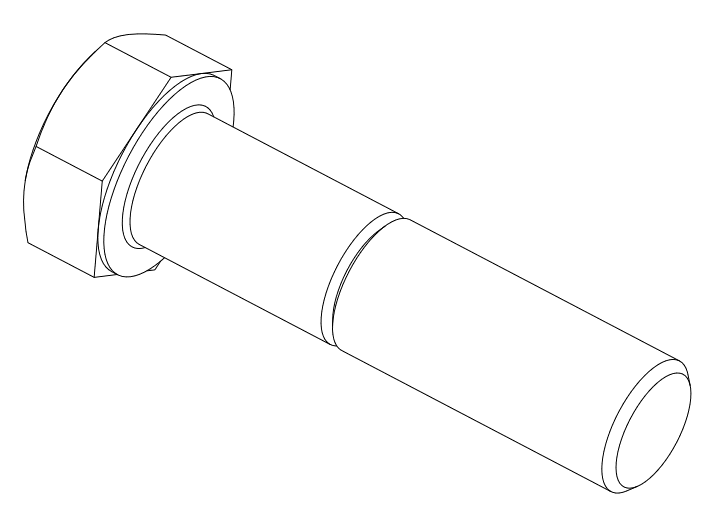 BOLT M16X65 HEX HEAD GAL G4.6