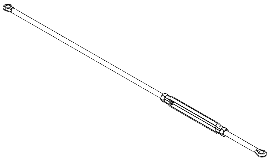 TURNBUCKLE M12 720-880mm FLAT EYE OPEN